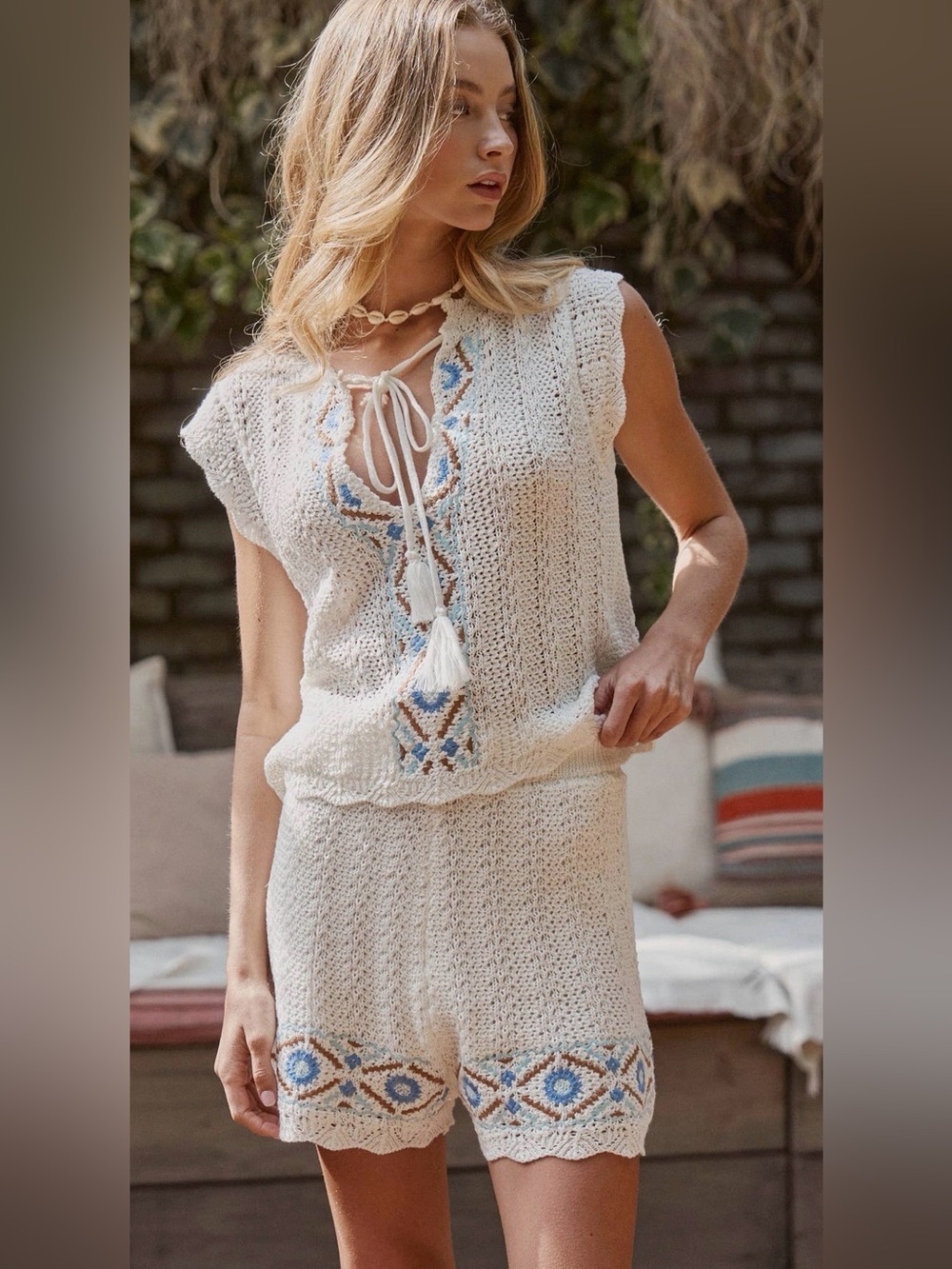 New crochet top and shorts set S/M M/L so adorable!!